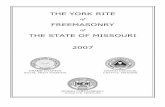THE YORK RITE FREEMASONRY THE STATE OF MISSOURI … · 2007] Grand York Rite of Missouri 1 Official Proceedings of the 2007 Grand Sessions of the Grand York Rite of Freemasonry of