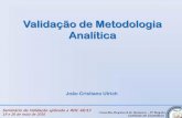 Validação de Metodologia Analítica - crq4.org.br · não ser necessária a determinação dos limites de detecção e de quantificação, como por exemplo: a determinação de