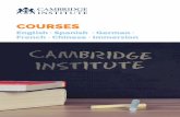 COURSES - cambridgeinstitute.net · General English Course in Group (KET, PET, FCE, CAE, ... ced English level in order to accept new students or employees. ... Chinese Online