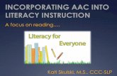 INCORPORATING AAC INTO LITERACY INSTRUCTION · Memory impairment ... KNOWLEDGE is POWER ... “Phonics instruction is only beneficial when provided alongside opportunities to independently
