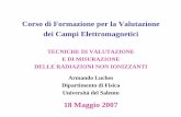 Corso di Formazione per la Valutazione dei Campi Elettromagneticicorsocem.unile.it/Luches_Campi_magnetici_statici.pdf · 2007-05-21 · Il magnetometro SQUID è lo strumento di misura