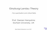 Ginzburg-Landau Theory - Durham University · 1 Ginzburg-Landau Theory - flux quantisation and critical fields Prof. Damian Hampshire Durham University, UK Rigi Kaltbad Switzerland