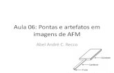 Aula 06: Pontas e artefatos em imagens de AFM · Testes para se detectar artefatos •Registrar uma nove imagem. •Mudar a direção de varredura rápida •Mudar a ampliação •Girar