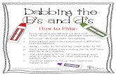 Dabbing the b’s and d ’s - Tools To Grow, Inc. the bs and ds.pdf · Dabbing the b’s and d ’s T T How to Play: ... 1 0 4 3 5 ©2013 Tools to Grow ... Dice d Dabbing the b’s