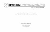 OPERATIONS MANUAL - Sutron Corporation · DATA RECORDER OPERATIONS MANUAL Sutron Part No. 8800-1059 Revision D Sutron Corporation 21300 Ridgetop Circle Sterling,Virginia 20166 (703)