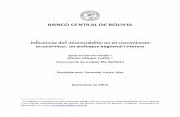 BANCO CENTRAL DE BOLIVIA - bcb.gob.bo · PDF file BANCO CENTRAL DE BOLIVIA. Influencia del microcrédito en el crecimiento económico: un enfoque regional interno . Ignacio Garrón