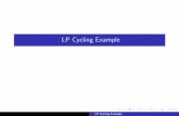 LP Cycling Example - University of British Columbia ...anstee/math340/cyclingLP.pdf · This example has the virtue of su ering from no roundo errors when run on a computer. Cycling