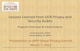 Lessons Learned from OCR Privacy and Security Audits · Program Mandate HITECH Act, Section 13411 - Audits •This section of The American Recovery and Reinvestment Act of 2009, requires