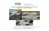 RECOGNIZED PRODUCTS LIST - British Columbia · RECOGNIZED PRODUCTS LIST . October . 3. rd. 2018 Edition. Rock Slide - Highway # 99 Porteau Cove . Edited and Maintained by: NEW PRODUCTS