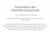 Techniken der Oberflächenphysik - Startseite TU Ilmenau · Contact: yong.lei@tu-ilmenau.de; yang.xu@tu-ilmenau.de Office: Heisenbergbau V 202, ... Stokes scattering, which is much