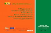 Um resumo das tendências emergentes - publications.iom.int · Um resumo das tendências emergentes Nota de informação ACPOBS/2012/NI08 2012 ... (Brasil, Rússia, Índia, China