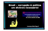 Brasil – corrupção & política um divórcio necessário! · Éuma maneira padronizada de avaliação e ... respondem e, no final, ... üÉpoca contemporânea àEstado Mínimo