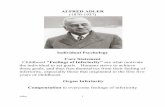 ALFRED ADLER (1870-1937) - CBSI Home Page OH.pdf · ALFRED ADLER (1870-1937) Individual Psychology Core Statement Childhood "Feelings of Inferiority" are what motivate the individual