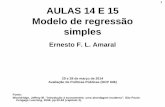 1 AULAS 14 E 15 Modelo de regressão simples · ESTRUTURA DO LIVRO –Introdução: ... –O modelo de regressão linear simples explica uma variável (y) ... já que sua álgebra