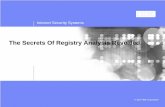 The Secrets Of Registry Analysis Revealed - sans.org · The Registry maintains a good deal of time-based information Registry keys have LastWrite value – 64-bit FILETIME object