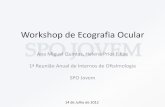 SPO Jovem Workshop de Ecografia Ocular · •Modo A – linear ou unidimensional (tempo-amplitude) –Ecos em forma de picos verticais sobre uma linha basal isoeléctrica que indica
