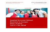 APPLIED SUMMER SCHOOL BUSINESS IN EUROPE - FH … · APPLIED SUMMER SCHOOL BUSINESS IN EUROPE Applied Summer School Business in Europe Graz, Austria July 2 – 21, 2018 . ... Sofia