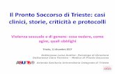 Il Pronto Soccorso di Trieste: casi clinici, storie ... · con rilevazione degli accessi in PS delle donne vittime di violenza e ... Il MONITORAGGIO E LA ... al nome delle donne,