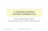 IL RISCHIO STRESS LAVORO-CORRELATO - 2001agsoc.it · © Dr. Piergiorgio Frasca Il rischio stress lavoro-correlato 6 STRESS Fenomeno che si verifica in presenza di eventi o caratteristiche