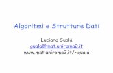Algoritmi e Strutture Dati - Dipartimento di Matematica -UTV-guala/Introduzione_2015.pdf · Slide e materiale didattico ... Introduzione agli algortimi e strutture dati McGraw-Hill