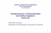 Comparazione e interpretazione del diritto tributario ... · del diritto tributario Parte III - Normativa europea - Normativa internazionale (Convenzione di Vienna) ... istituzioni,