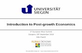 Introduction to Post-growth Economics · niko.paech@uni-siegen.de What is sustainability? Social justice within ecological limits! − Meeting the 2 degrees celsius climate protection