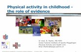 Physical activity in childhood - the role of evidence · Alimentazione equilibrata e movimento nell'età scolastica" - 10 marzo 2005 Relatore: B. Martin 3 Cavill N, Foster C, Martin