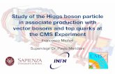 Study of the Higgs boson particle in associate production with … · Francesco Micheli Sapienza Università di Roma-INFN Roma 1 The Higgs Boson 2 • Fundamental ingredient of Standard