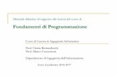 Fondamenti di Programmazione - iet.unipi.it · Il corso è composto da due moduli da 6 CFU: • Fondamenti di Programmazione (titolare Prof. Bernardeschi) • Programmazione ad Oggetti
