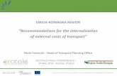 Title of the presentation · EMILIA-ROMAGNA REGION “Recommendations for the internalization of external costs of transport” Paolo Ferrecchi - Head of Transport Planning Office