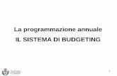 La programmazione annuale IL SISTEMA DI BUDGETING · In F. Amigoni, I sistemi di controllo direzionale, Giuffré, 1979. 8 Budget: definizione (1) ... • Il processo di pianificazione