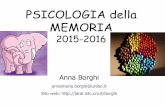 PSICOLOGIA della MEMORIA - LARALlaral.istc.cnr.it/borghi/corso15-16-6-memoria autobiografica.pdf · Memoria prospettica: la memoria del futuro. Memoria di intenzioni: ricordare ciò