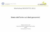 Workshop BIOCRITTO 2011 - unitn.itsala/events2011/Biocritto2011_Dati genomici... · - Annotazioni dei genomi rispetto ad elementi funzionali ... - Geni associati a malattie complesse