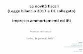 Le novità fiscali (Legge bilancio 2017 e DL collegato ...piemonte.agenziaentrate.it/sites/piemonte/files/public/la... · 2. Super – ammortamento – le novità 2017 La L. 232/2016,