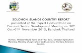 Solomon Islands country statement - Home | Food and ... · SOLOMON ISLANDS COUNTRY REPORT presented at the Expert Consultation on Coconut Sector Development Meeting on 30th Oct-01st