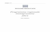 Programma regionale immigrazione 2011 - Regione Basilicata · - Giustizia e reinserimento socio-lavorativo (Interventi a favore di migranti detenuti, ex detenuti o ammessi a misure