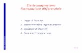 Elettromagnetismo Formulazione differenziale - emrg.it · Elettromagnetismo Formulazione differenziale 1. Legge di Faraday 2. Estensione della legge di Ampere 3. Equazioni di Maxwell