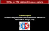 Giancarlo Agnelli Internal Emergency and Vascular Medicine ... · Agnelli et al., J Thromb Haemost 2015 Amplify cancer sub-analysis: results by cancer status . 6 studies: 1132 patients
