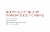 INTRODUCTION AUX FORMATS DE FICHIERSbiow.sb-roscoff.fr/ecole_bioinfo/training_material/data_formats/... · – De l'information sur l'intervalle (annotation) 3.2. Formats GFF GFF