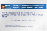 FP7 Esperienze di costruzione e gestione Progetti a Coord ...old.enea.it/com/inf/res/varie/GiornFormProg2013/SlideFrascati... · Integrated Project tasso di finanziamento (r% dei