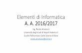 Elementi di Informatica A. A. 2016/2017 - wpage.unina.itwpage.unina.it/nicola.amatucci/elementi_2016/04_b_algoritmi_e... · •Il linguaggio di programmazione è una notazione formale