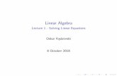 Linear Algebra - mimuwoskar/lecture_1.pdf · Linear Algebra Lecture 1 - Solving Linear Equations Oskar Kędzierski 8 October 2018