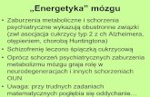 „Energetyka” mózgu. Energetyka... · „Energetyka” mózgu • Zaburzenia metaboliczne i schorzenia psychiatryczne wykazują obustronne związki (zwł asocjacja cukrzycy typ