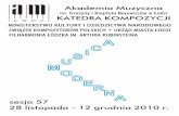 Niedziela 28. listopada 2010 r. - amuz.lodz.pl · Jacek Michalak – klarnet Mateusz Muchewicz – fortepian ... Birds na fortepian, ... 2 Etiudy (1986) 1.