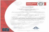 KM C454e-20151215162738 · MANAGING OFFICE, BUREAU VERA TAS CZECH REPUBLIC, spol. s r.o., Olbrachtova I, 14002 Praha 4, Czech Republic ... Norma ÖSN ISO/IEC 27001 :2014