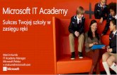 Microsoft IT Academy - mrostkow.oeiizk.waw.plmrostkow.oeiizk.waw.pl/konfmet/ITAdlaK12FY16.pdf · Aplikacje Webowe Zarządzanie pisaniem aplikacji Aplikacje SharePoint Aplikacje C#