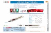 LED Exit Sign T6 Bulbs - LEDtronicsinfo.ledtronics.com/ds/Log-601-625/617_EXLT6-4xxx-002/T6-Exit-Sign... · LOG 617 / Rev 07-2018 Check LEDTRONICS.COM for latest data. Printed material