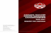 CANADA SOCCER TOYOTA NATIONAL CHAMPIONSHIPS · CANADA SOCCER TOYOTA NATIONAL CHAMPIONSHIPS 2020-2021 REQUEST FOR PROPOSAL Any questions regarding this document or the bid application