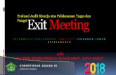 Evaluasi Audit Kinerja atas Pelaksanaan Tugas dan Fungsi Exit …jabar.kemenag.go.id/file/file/BagianTataUsaha/EXIT-MEETING-KANWIL... · 5 administrasi dan informasi PMA 13/2012,