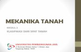 MEKANIKA TANAH - OPENCOURSEWARE UNIVERSITAS …ocw.upj.ac.id/...TSP204-PERTEMUAN-3-KLASIFIKASI-DARI-SIFAT-TANAH.pdf · MEKANIKA TANAH MODUL 3 KLASIFIKASI DARI SIFAT TANAH UNIVERSITAS